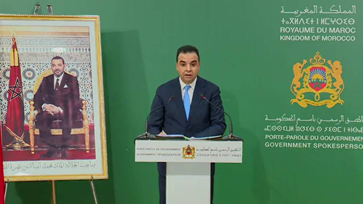 Mustapha Baitas, le porte-parole du gouvernement lors du point de presse hebdomadaire, le 29 décembre 2022.
