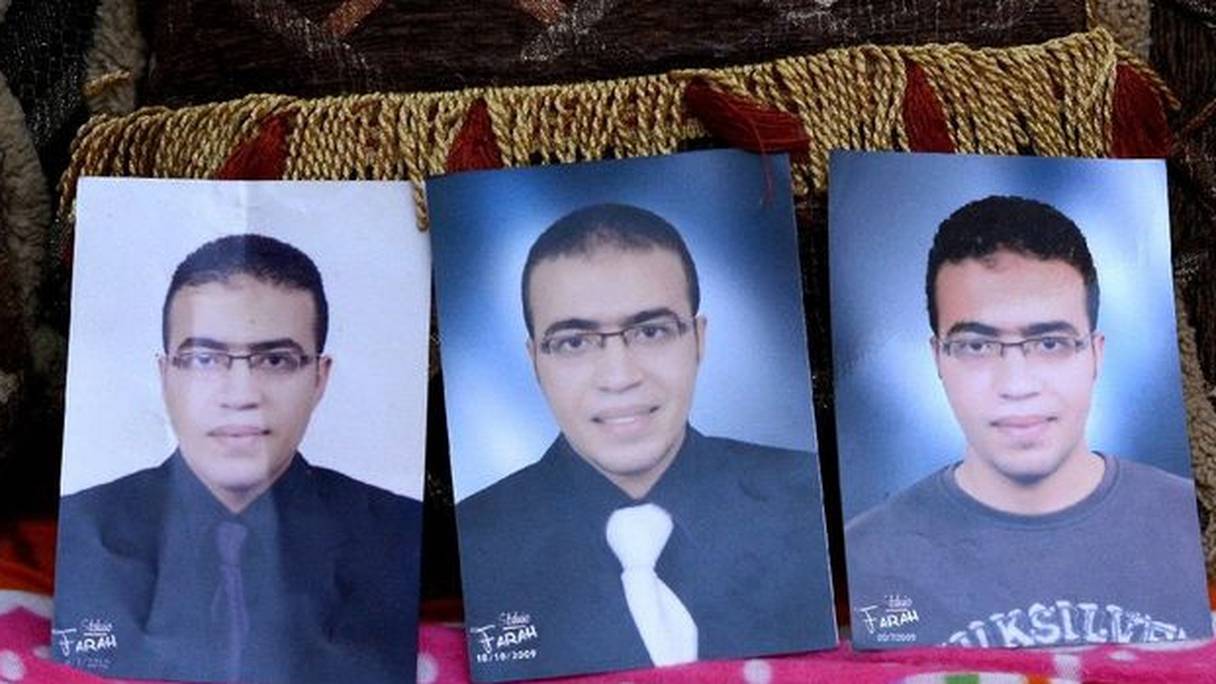 Différents portraits de Abdallah El-Hamahmy, un Egyptien de 29 ans qui avait attaqué des soldats en faction devant le musée du Louvre.
