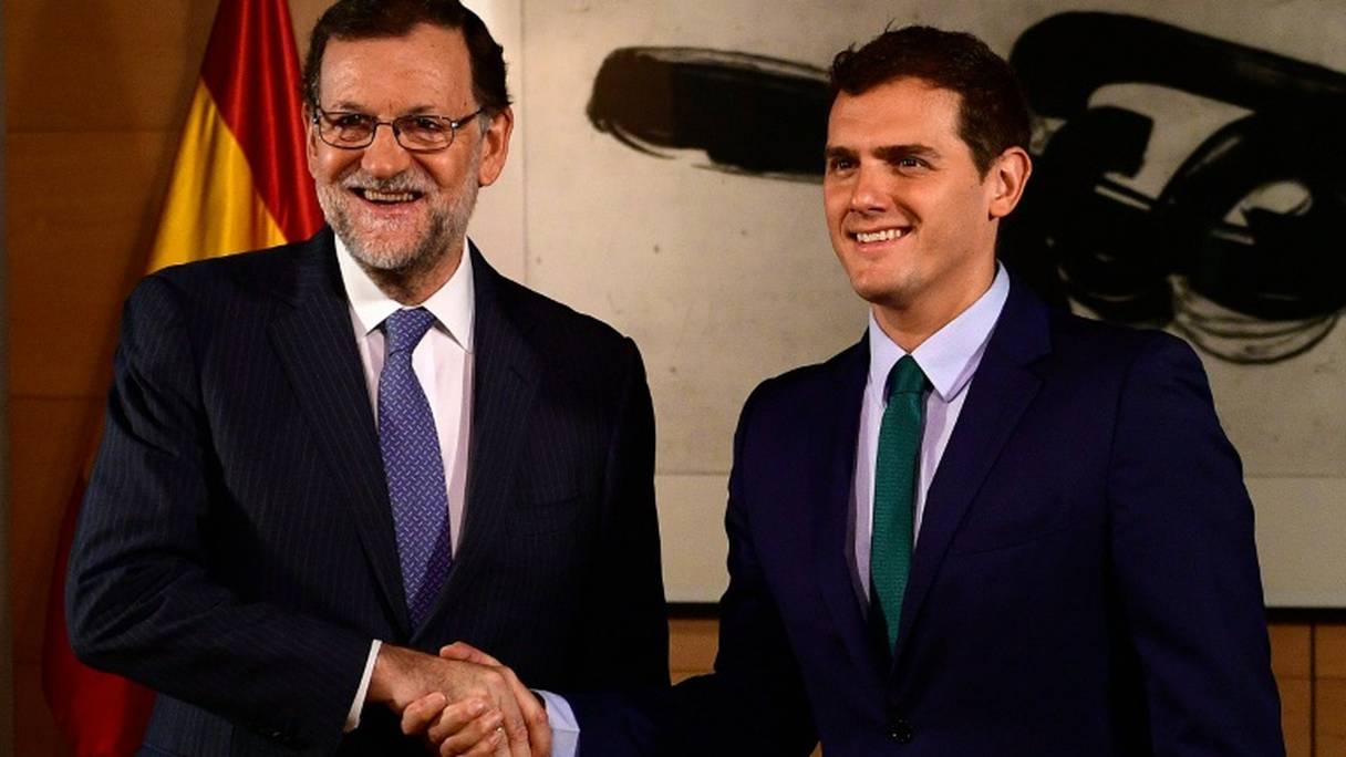 Mariano Rajoy et Albert Rivera à Madrid, le 3 août 2016.

