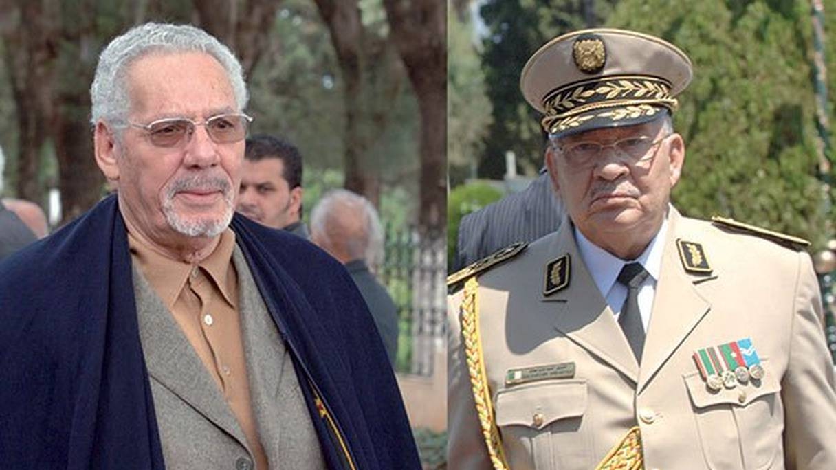 Le général à la retraite et ex-ministre de la Défense (à gauche) et l'actuel chef d'état-major Ahmed Gaïd Salah.
