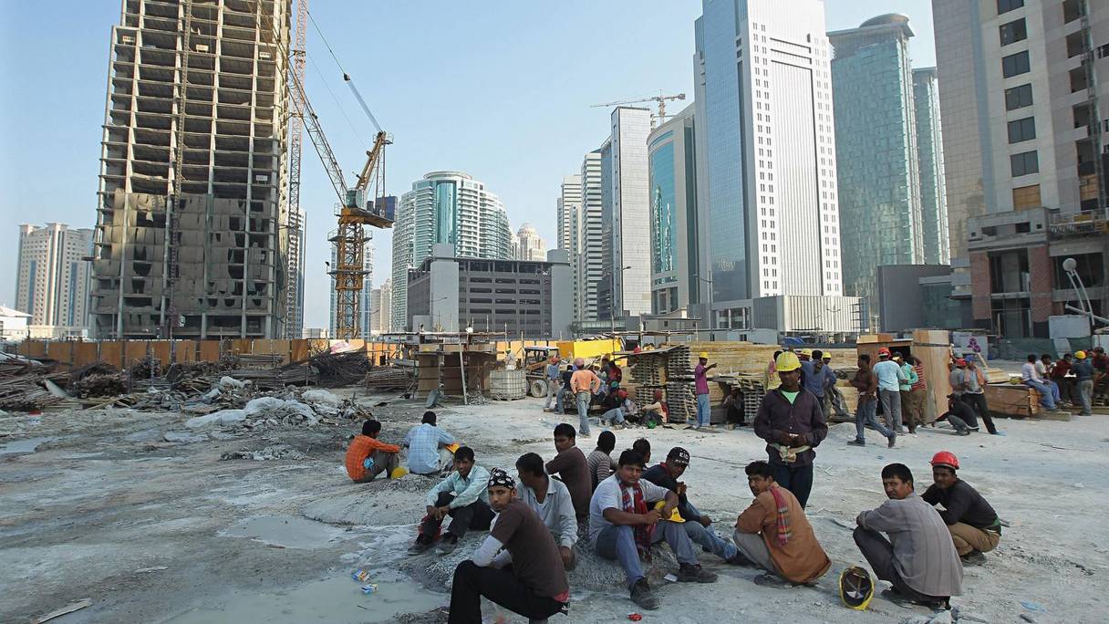 Des ouvriers sur un chantier à Doha.
