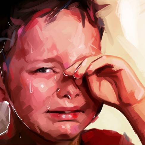 Enfant en larmes agression pédophilie dessin