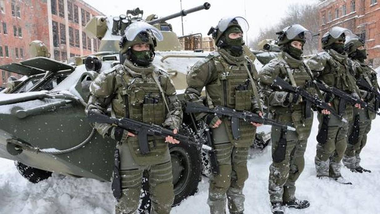 Des soldats russes lors d'un exercice d'entraînement, le 20 janvier 2019 dans l‘oblast de Vladimir.
