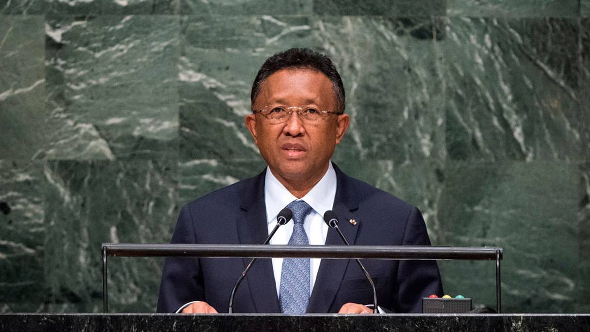 Hery Rajaonarimampianina, le président de la République de Madagascar.
