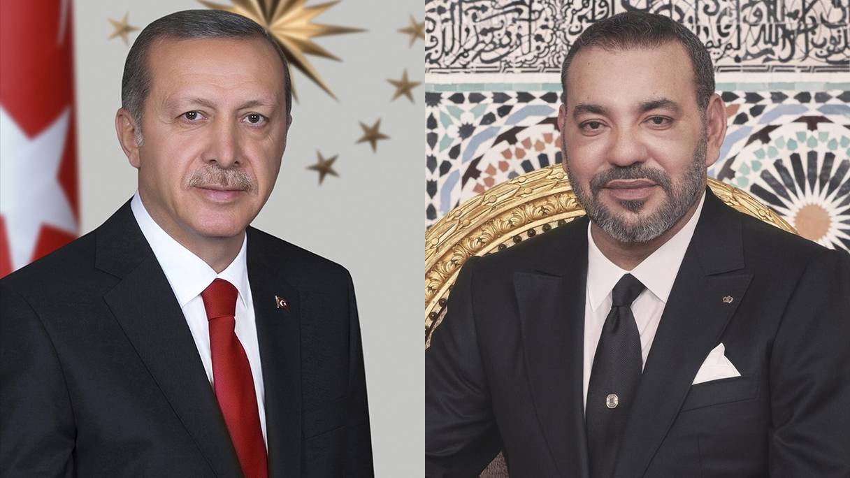 Le président turc Recep Tayyip Erdogan et le roi Mohammed VI. 
