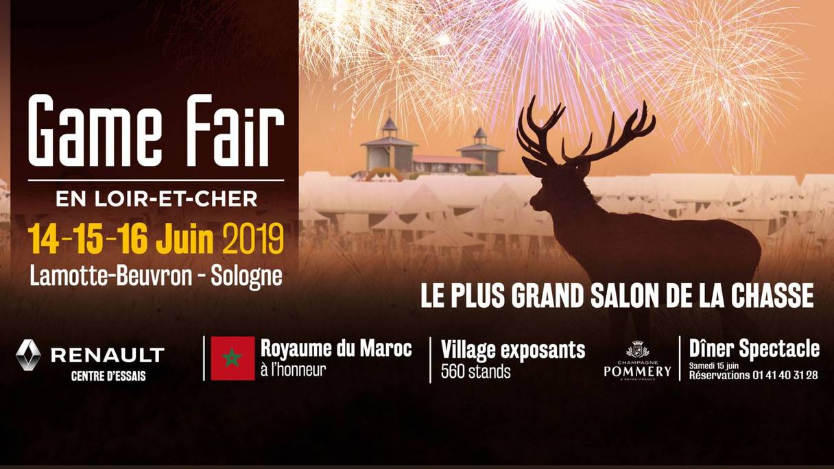 Affiche game fair 2019, le Maroc a l'honneur.

