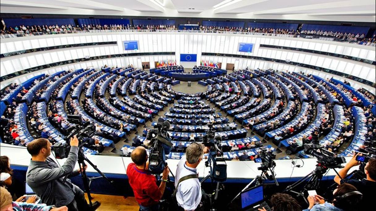 Le Parlement européen au cours d'une séance de travail.
