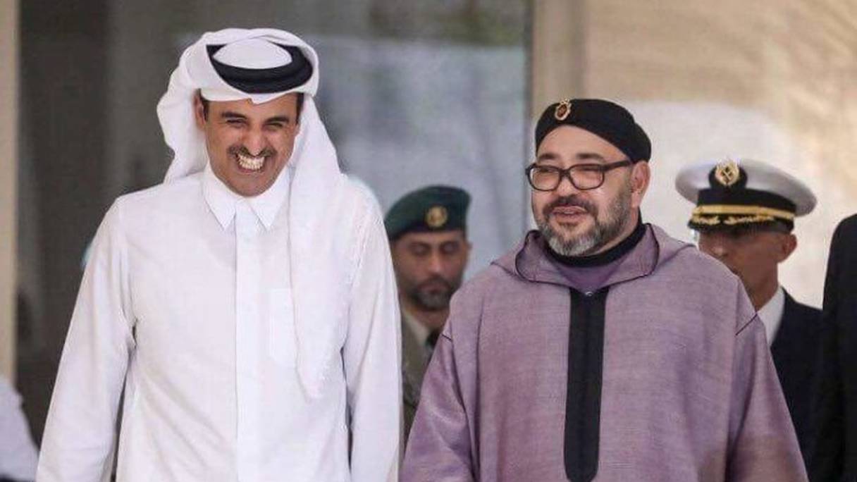 Le roi Mohammed VI et Tamim Bin Hamad Al-Thani, émir du Qatar.
