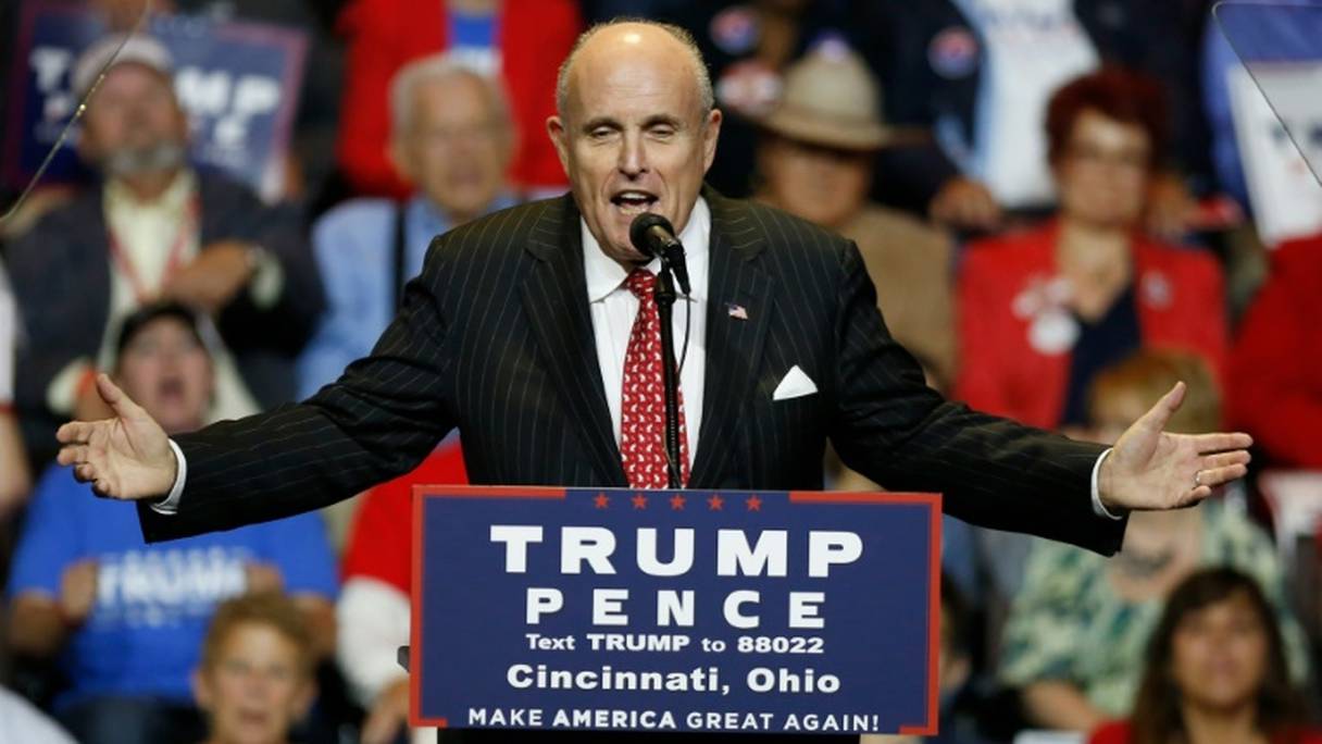 L'ex-maire de New York Rudy Giuliani, fidèle soutien de Donald Trump, le 13 octobre 2016 dans l'Ohio.
