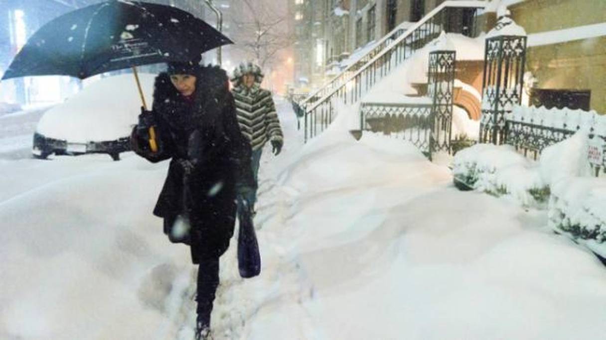 New York sous la neige le 23 janvier 2016.
	 
