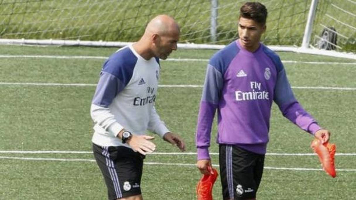 Achraf Hakimi et Zinedine Zidane.
