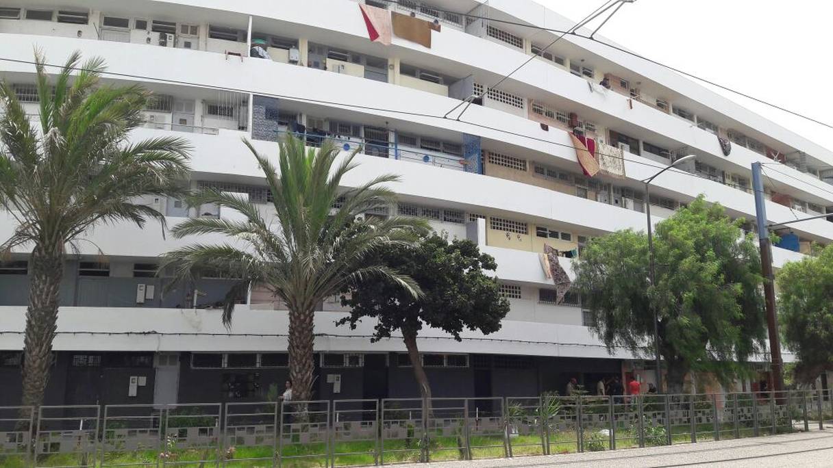L'immeuble où a eu lieu l'une des arrestations ce mardi à Casablanca.
