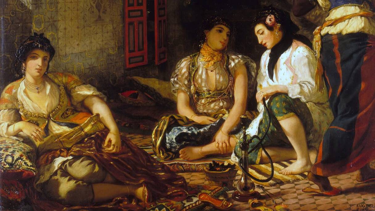"Femmes d'Alger dans leur appartement", Eugène Delacroix, 1933. (Détail.)
