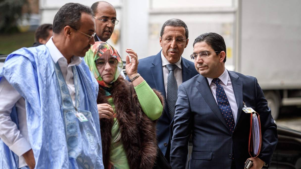 Nasser Bourita arrive au siège des Nations unies à Genève le 5 décembre 2018.
