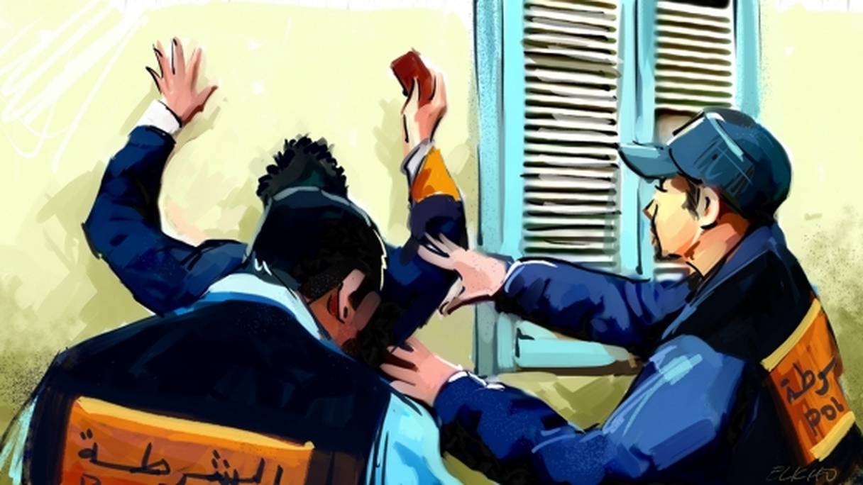 Illustration d'une arrestation.
