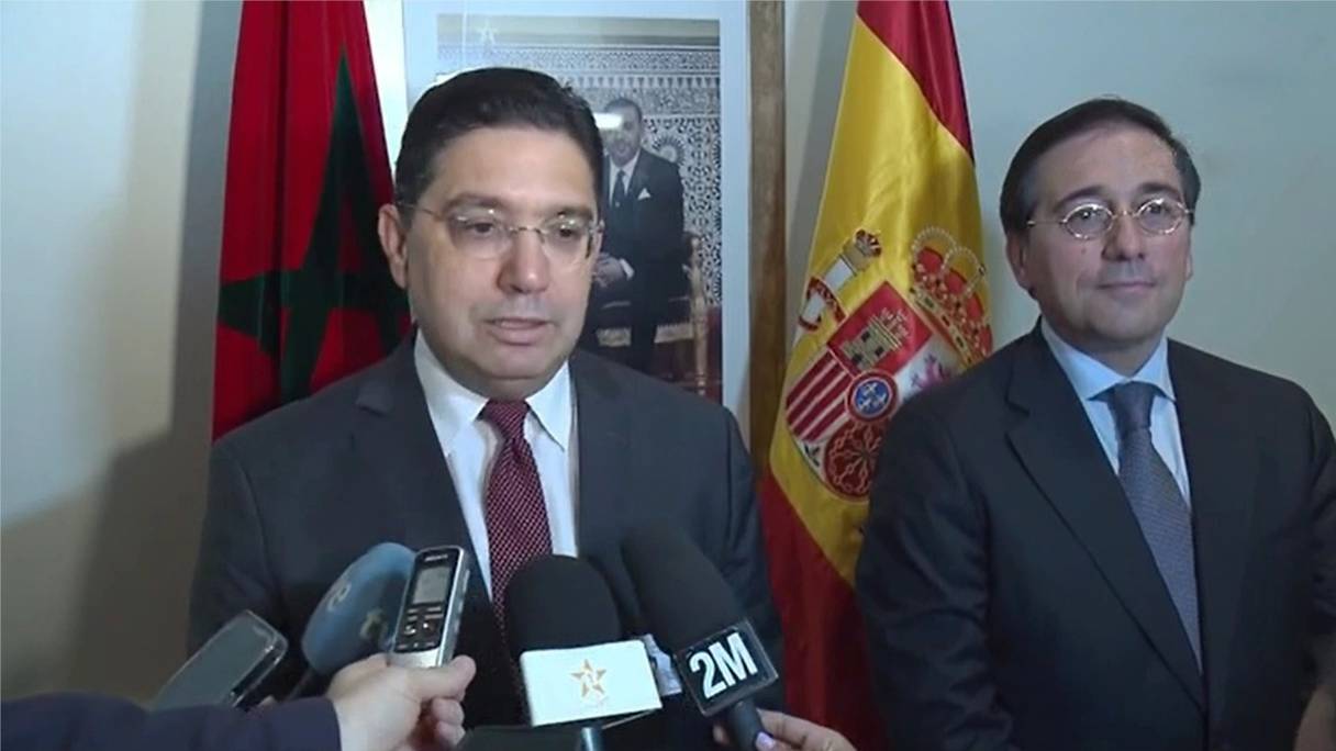 Le ministre des Affaires étrangères Nasser Bourita s’est entretenu avec son homologue espagnol Jose Manuel Albares, le 21 septembre 2022 à New York, dans le contexte de la 77e Assemblée générale de l'ONU.
