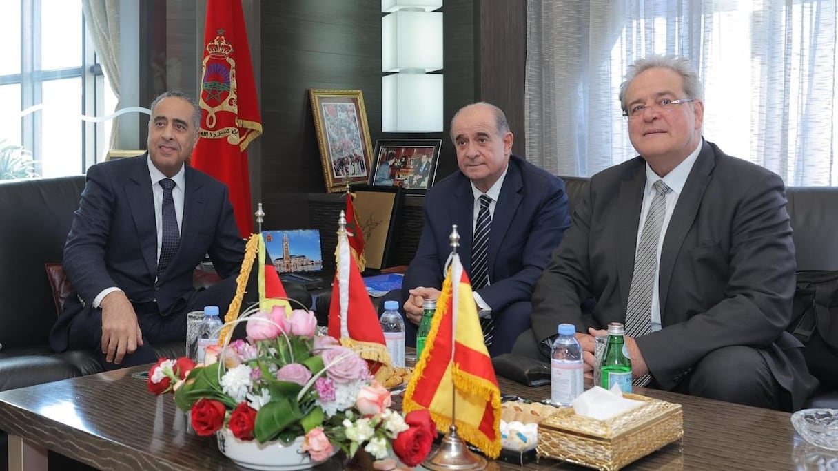Abdellatif Hammouchi, patron du pôle DGSN-DGST, Francisco Pardo Piqueras, directeur général de la Police nationale espagnole, et Dieter Roman, directeur général de la Police fédérale allemande.
