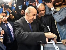 Abdelmadjid Tebboune, alors candidat, lors de l'élection présidentielle de décembre 2019.