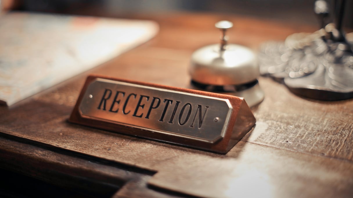La réception d'hôtel. Photographie d'illustration.