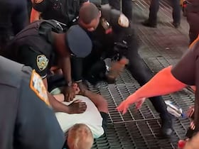 Un supporter algérien arrêté par la police de New York pour violences. Capture d'écran.