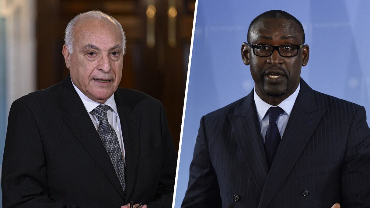 Le chef de la diplomatie algérienne, Ahmed Attaf, etlLe ministre malien des affaires étrangères Abdoulaye Diop.