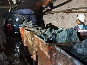 A l'intérieur de la mine de Cobalt de Bou-Azzer au Maroc, gérée par la Compagnie de Tifnout Tighanimine (CTT), filiale du groupe Managem.