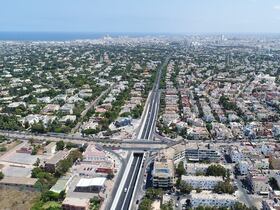 Photo aérienne de l'entrée Ouest de Casablanca.
