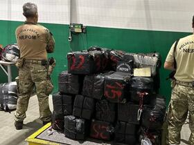 Une partie de la cocaïne destinée au Maroc et saisie jeudi 12 décembre 2024, au port de d’Itapoá, par la police fédérale brésilienne.