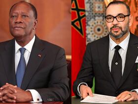 Le roi Mohammed VI et le président ivoirien, Alassane Dramane Ouattara (photomontage).
