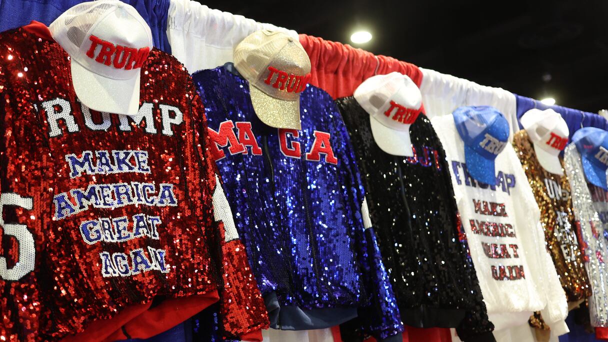 Un stand lors de la Conférence annuelle d'action politique conservatrice (CPAC) au Gaylord National Resort & Convention Center à National Harbor à Oxon Hill, Maryland, le 21 février 2025