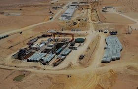 Le chantier de la station de dessalement de Dakhla vu du ciel. (S.Bouaamoud/Le360)