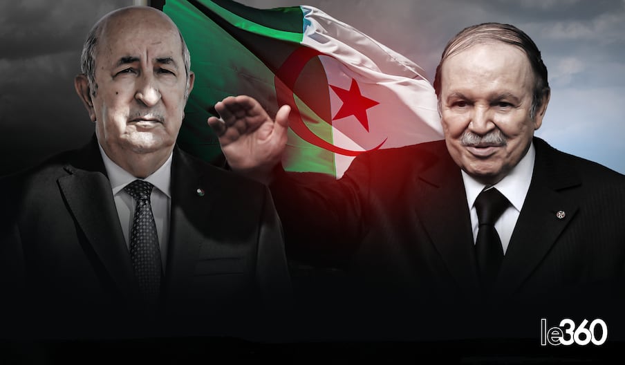 Le président algérien Abdelmadjid Tebboune et l'ancien chef de l'Etat Abdelaziz Bouteflika.