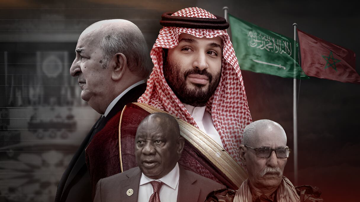 Le président algérien Abdelmadjid Tebboune, le prince héritier saoudien Mohammed ben Salmane, le président de l'Afrique du Sud, Cyril Ramaphosa et le chef du Polisario Brahim Ghali.