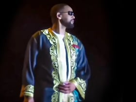 Will Smith en caftan ntaâ de Fès, sur la scène de Mawazine le 25 juin 2025.