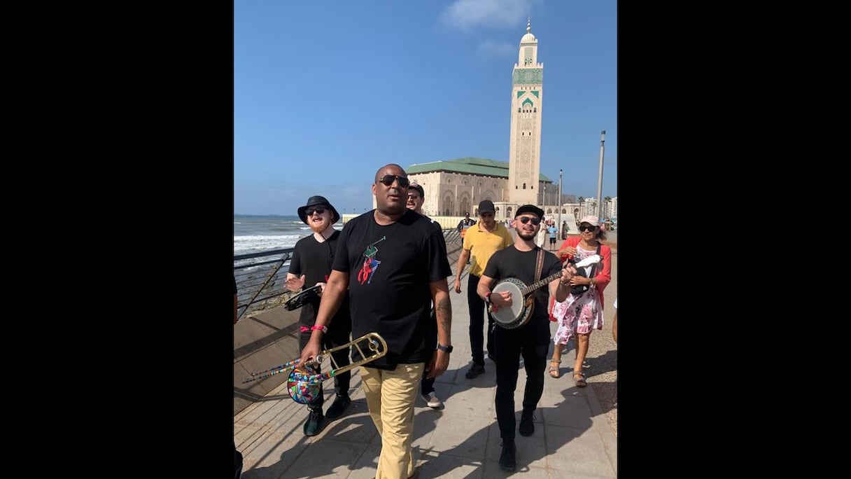 Glen David Andrews et sa fanfare à Casablanca, en marge du festival Jazzablanca.
