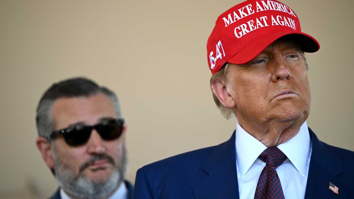 Le sénateur Ted Cruz, en arrière plan, avec le président américain Donald Trump.