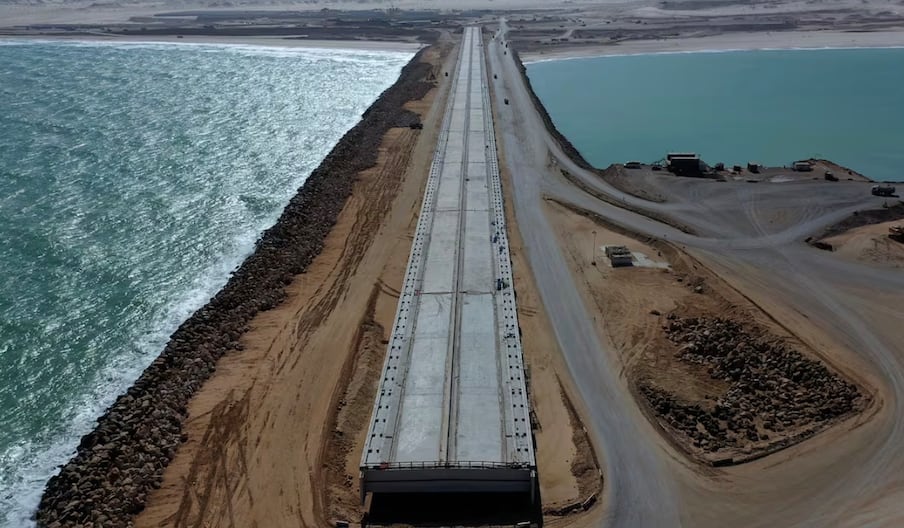 El Port Dakhla Atlantique visto desde el aire.