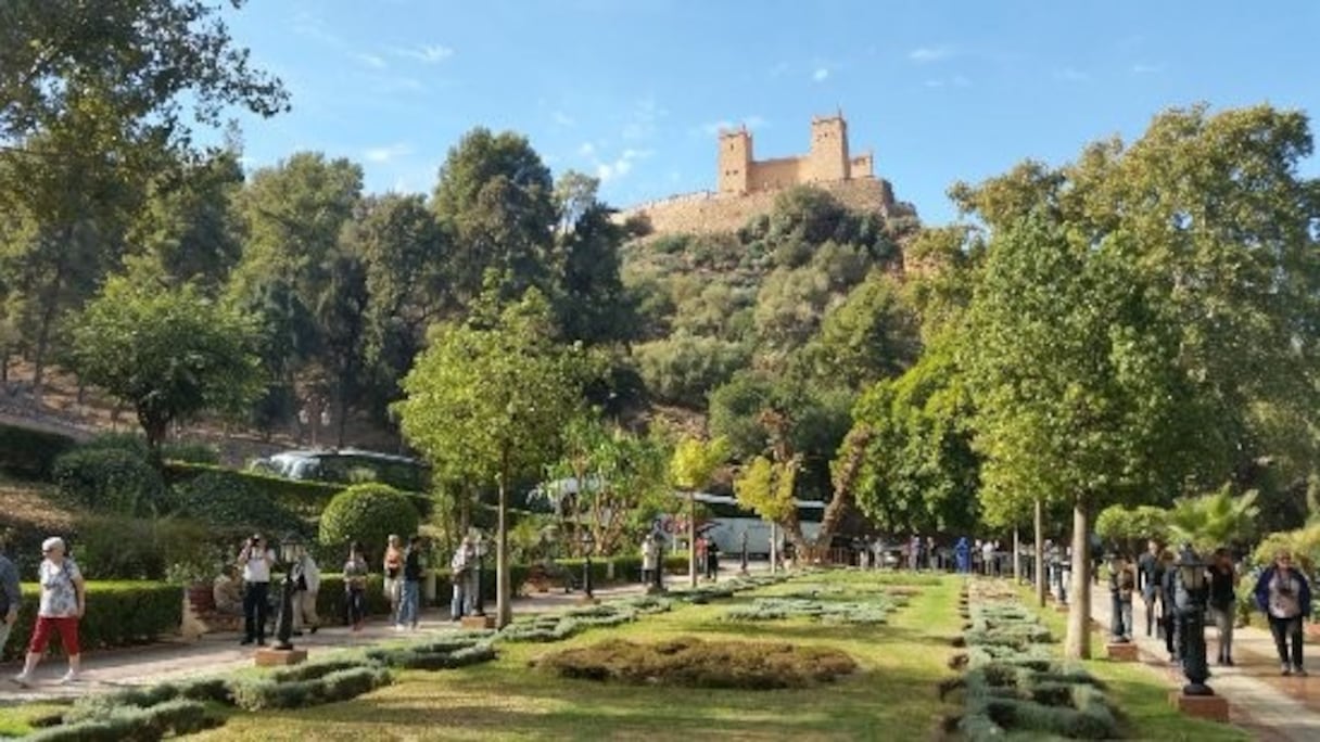 Jardins de Ain Asserdoun, près de Beni Mellal (Moyen Atlas). Classés au patrimoine national depuis 1947, les cascades et les jardins de ce lieu touristique ont été réhabilités pendant la période du confinement, due à l'état d'urgence sanitaire.
