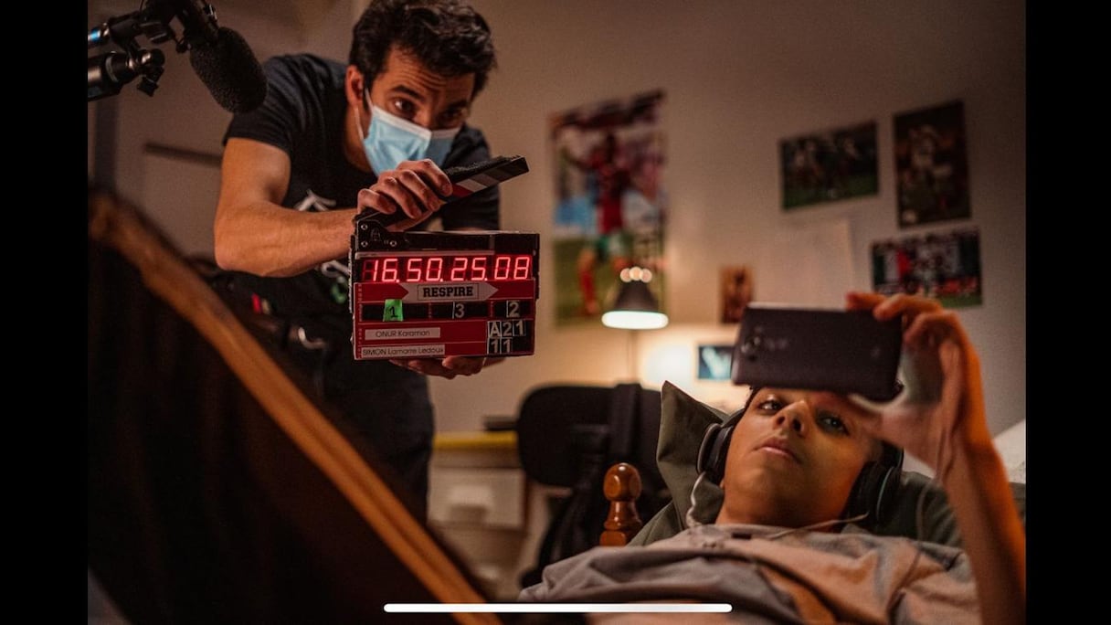 Sur le plateau de tournage du film "Respire".