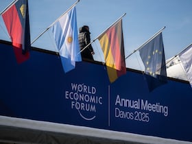 Le palais des congrès lors de la réunion annuelle du Forum économique mondial (WEF) dans la station alpine de Davos, le 20 janvier 2025