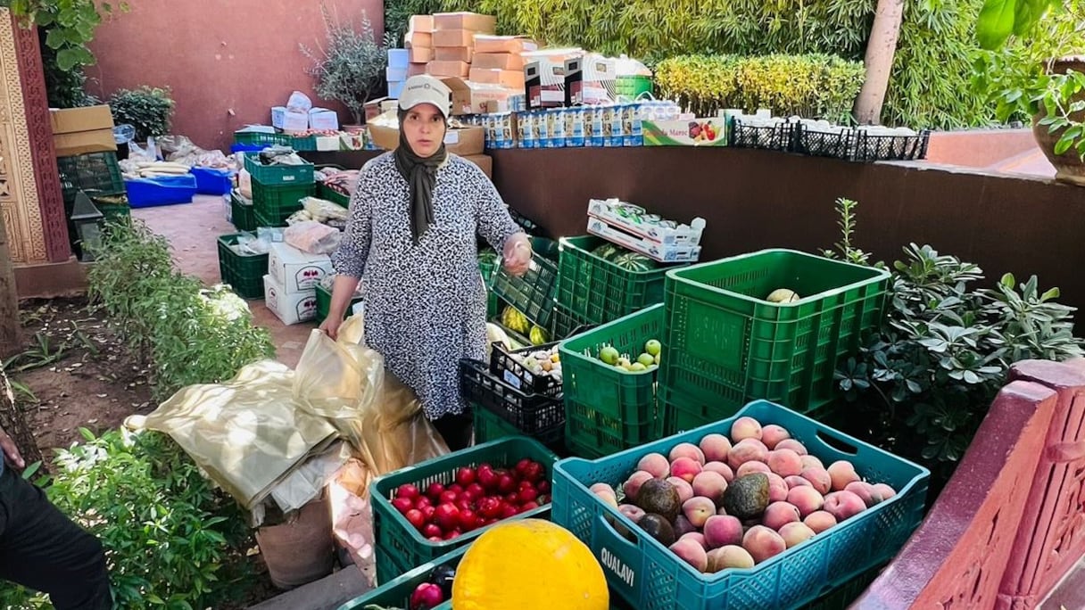 L'aide alimentaire aux victimes du séisme s'organise au sein de la Fondation Eve Branson, à Asni.