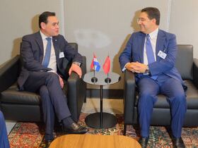 Lors de la rencontre, lundi 22 septembre 2025 à New York, entre le ministre des Affaires étrangères du Paraguay, Rubén Darío Ramírez Lezcano, et Nasser Bourita.