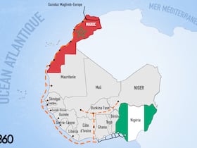 Tracé du gazoduc Africain-Atlantique