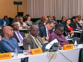 Lors des travaux de la deuxième Retraite annuelle conjointe entre le Conseil de paix et de sécurité et le Mécanisme africain d’évaluation par les pairs (14-15 novembre 2022 à Durban).