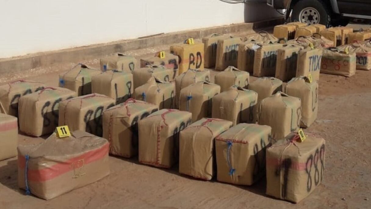 Une tonne de haschich a été saisie près d'Errachidia, lundi 12 octobre 2020.