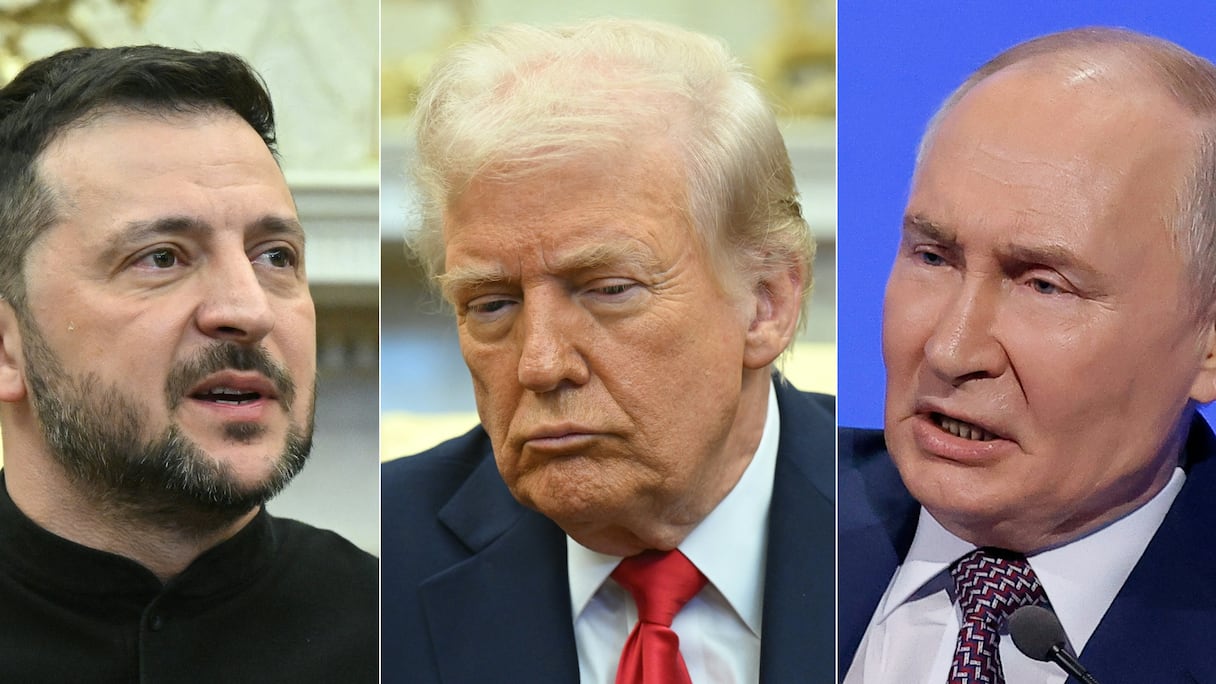 Volodymyr Zelensky, Donald Trump et Vladimir Poutine
