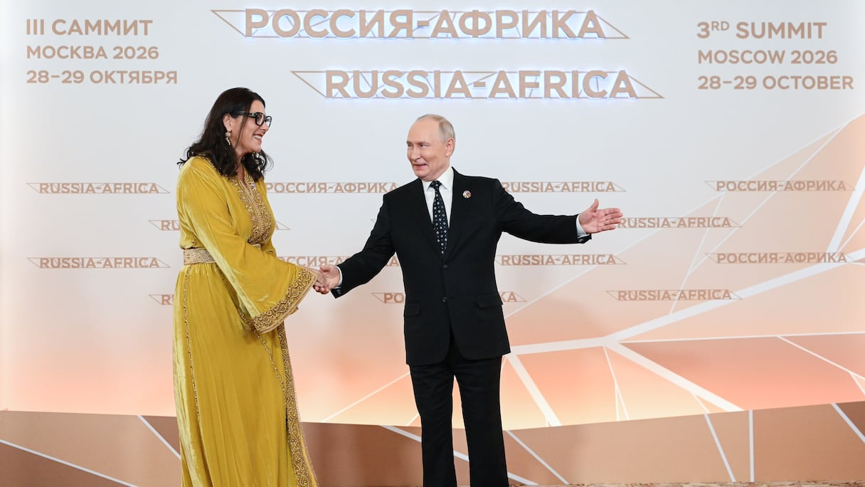 La cheffe du gouvernement et le président russe, Vladimir Poutine, mercredi 28 octobre 2026 à Moscou.