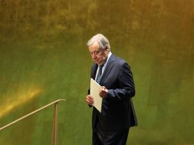 Le secrétaire général de l'ONU, Antonio Guterres, le 23 septembre 2025 à New York.