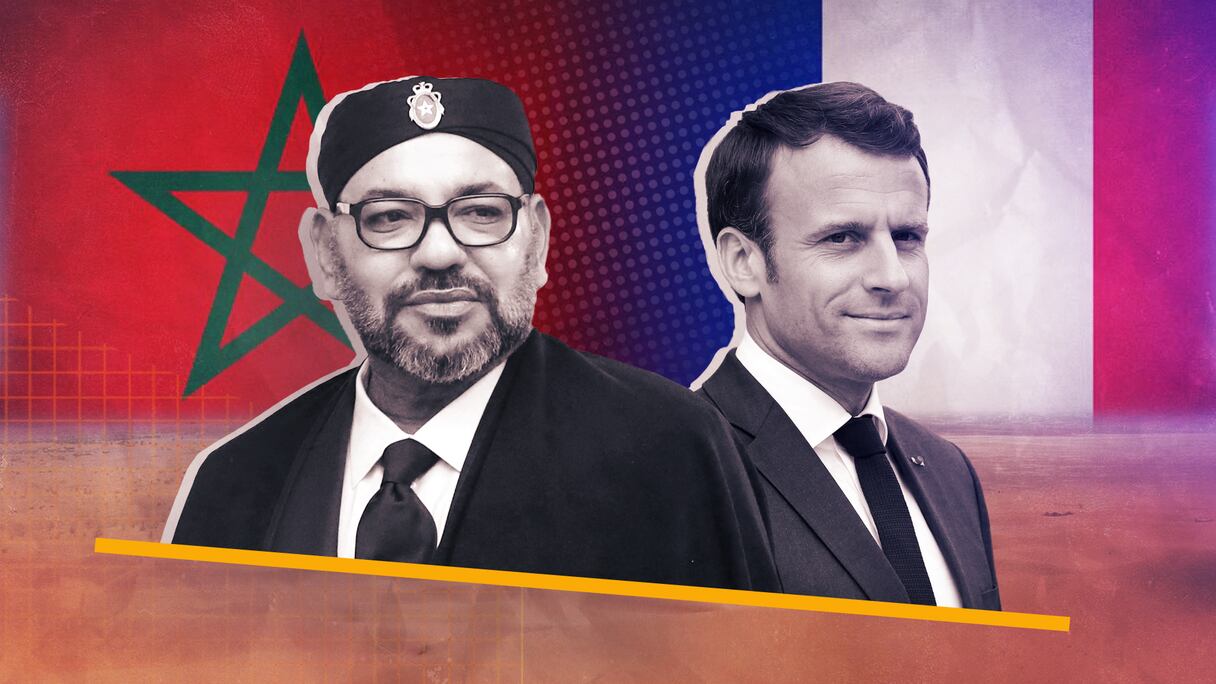 Le Roi Mohammed VI et le président de République française, Emmanuel Macron. (Y. El Harrak/Le360).