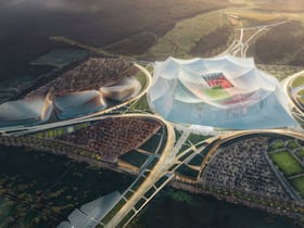 La maquette virtuelle du Stade Hassan II de Casablanca.